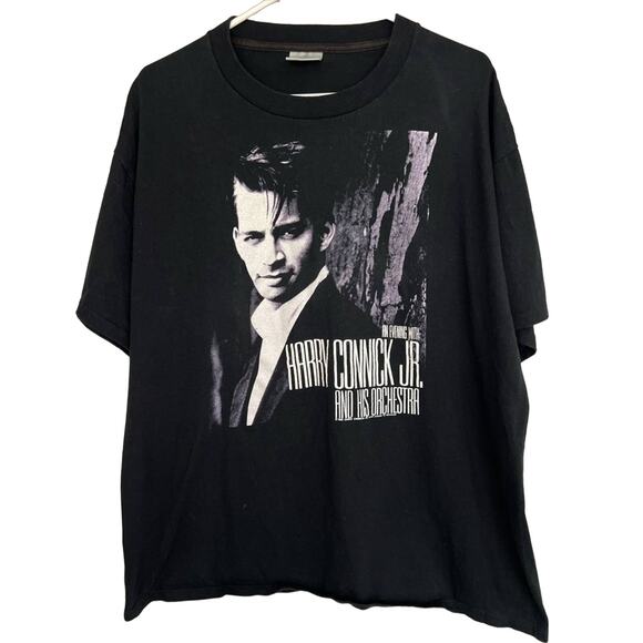 Vintage Harry Connick Jr 90s Brockum Concert Event Black Shirt Size XL NO FLAWS - Picture 1 of 5